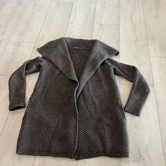 VINCE Size S Gray Honeycomb Yak Wool Sweater Cardigan Jacket - Picture 1 of 8